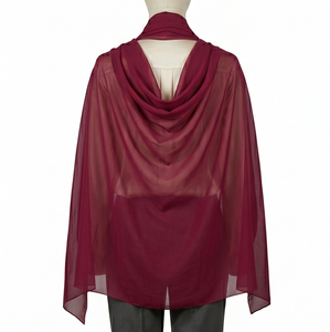 Women <b>Burgundy</b> Polyester Viscose <b>Scarf</b> Solid Color Long Lightweight Durable All Seasons Daily Wear Fashion Wrap Ethnic Shawl - Product Image 4