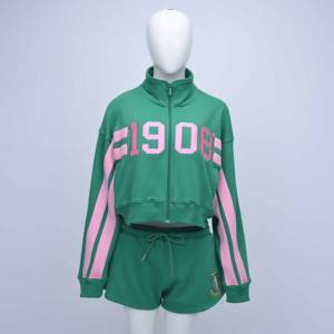 Ensemble sweat à capuche et short pour femme, coupe classique, respirant, avec logo personnalisé brodé sur le devant, qualité supérieure, tendance actuelle - Product Image 1