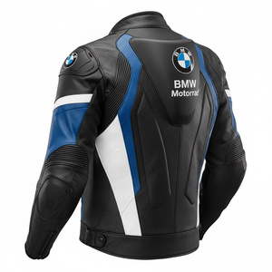 เสื้อแจ็คเก็ตหนังวัวแท้ BM Newly Racepro RS1000 RR สำหรับขี่มอเตอร์ไซค์/แข่งรถ/คาเฟ่เรเซอร์ คลาสสิค พร้อมฮัมป์ สำหรับผู้ชาย - Product Image 2