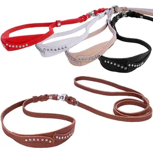 2023 Designer Crystal Pure Leather Dog Lead in Cheap Price