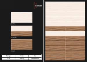 Azulejos de Pared de Cerámica Brillante de Diseño, 30x60 cm, 300x600 mm, Decoración de Pared Interior Contemporánea para Baños y Cocinas Elegantes - Product Image 3