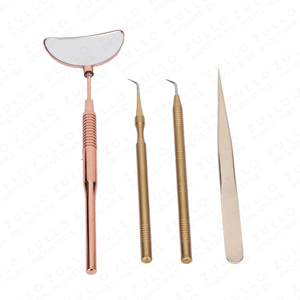 Kit de Herramientas de Extensión de Pestañas de Acero Inoxidable de Alta Calidad, 4 Piezas, Diseño Moderno y Simple, con Espejo, Kit Profesional - Product Image 3