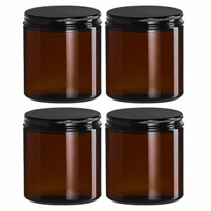 Frasco de Vidrio Ámbar de 250 ml (8 oz) para Velas, Recto, Vacío, para Decoración del Hogar, Envase Navideño con Tapa - Product Image 4