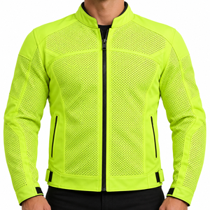 Chaqueta de Motocicleta de Alta Visibilidad, Amarillo Fluorescente, Reflectante, con Logotipo Personalizable, para Motociclistas - Product Image 1