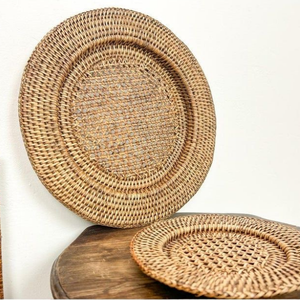 Plato de Servir de Ratán Tejido a Mano, Fibra Natural, Mantel Individual para Decoración de Mesa de Comedor, Plato de Bambú Ecológico para Servir - Product Image 2