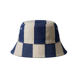Chapeau Bob en Jean Rayé Bleu Marine et Beige de Haute Qualité avec Patch Lettre Personnalisé – Chapeau de Soleil Tendance Vintage en Toile pour Adultes (Femmes et Hommes) - Product Image 6