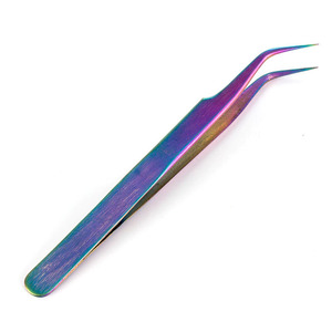 Pinzas Curvas y Rectas de 1 Pieza, Color Arcoíris, para Extensión de Pestañas, Decoración de Uñas, Removedor de Piel Muerta, Herramientas de Manicura y Maquillaje - Product Image 1