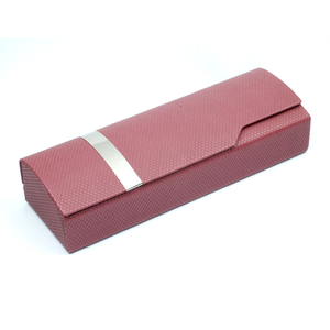 Étui à lunettes en cuir PU rouge, forme rectangulaire, coque rigide, style simple, rangement pour lunettes - Product Image 1