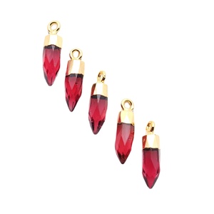 Conector de Turmalina Rosa en Forma de Bala de 13x5MM con Engaste Simple para Fabricación de Joyas - Product Image 1