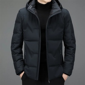 Chaqueta Acolchada Negra de Alta Calidad para Hombre, Cuello Alto, Resistente al Viento, Rellena de Plumón, con Cierre, Abrigo Casual Cálido para Invierno - Product Image 4