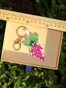 ALI FASHION ART Customized Hand-Woven Embroidery Eco-Friendly Felt Fruit Pattern Carabiner Keychain <b>Bag</b> <b>Charm</b> Model AFA-01 - Product Image 1