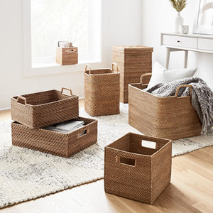 Panier de rangement pour tiroirs de cuisine, fait main, en rotin naturel, paniers à légumes, pièce essentielle pour l'organisation - Product Image 5