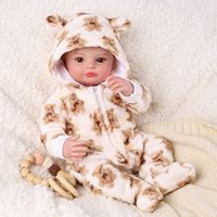 Poupées réalistes Babeside Reborn Farrah, 17 pouces, garçon, corps en vinyle et tissu, vêtements ours brun, vente en gros de poupées Reborn