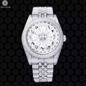 Montre de Luxe Charm Jewells en Acier Inoxydable, Cadran 40mm, Mouvement Mécanique Analogique, Design Creux, Bracelet Unisexe Tendance, 10 Bar - Product Image 1