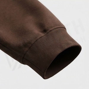 Survêtement marron pour homme, fermeture éclair intégrale, col montant, vêtements de sport décontractés avec poches latérales, mélange de polyester et de coton, vêtements d'automne - Product Image 6