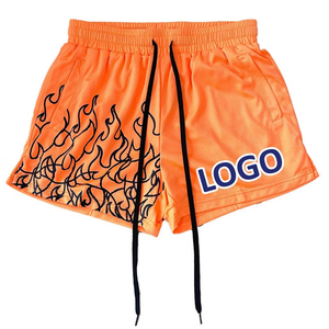 Custom Men's Basketball Fitness Jogger Elastic Waist Double <b>Layer</b> Mesh Shorts Polyester/Cotton Breathable Quick-Dry High Street - Product Image 5