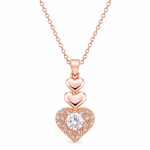 Luxury Heart Shape Cubic Zirconia 925 Sterling <b>Silver</b> Jewelry <b>Set</b> <b>Necklace</b> Earrings Bridal Wedding Gift Women - Product Image 2