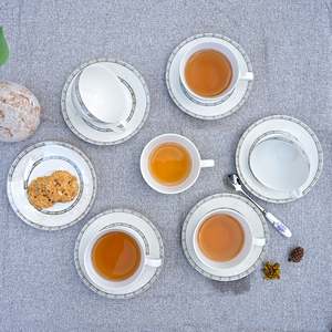 Juego de Tazas de Té Auric Ethereal, Vajilla de Porcelana Fina de Primera Calidad, Juego de 6 Piezas - Product Image 4