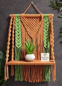 Support de plante suspendu en macramé de coton, design unique, fait main, pour plantes d'intérieur, jardin, balcon et terrasse, à vendre - Product Image 2