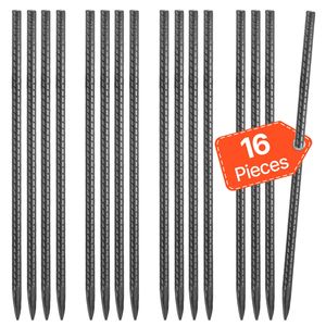 Picchetti in Acciaio per Ancoraggio a Terra da 16 Pollici, Diametro 0,45 Pollici, Dritti, Zincati, con Punta a Scalpello, Resistenti alla Ruggine - Product Image 2