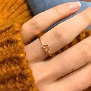 Hallmark Silver Node Heart 18K Gold Plated Women's <b>Ring</b> - Product Image 1