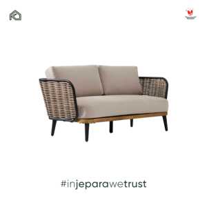 Sofá Moderno Danu de Madera de Teca Maciza con Ratán Sintético Tejido, Cojines Premium Hechos a Mano, Muebles de Exterior para Hoteles y Resorts - Product Image 4