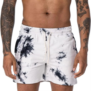 Pantalones Cortos Casuales Tie Dye para Hombre, Color Negro y Blanco, para Gimnasio y Fitness, Verano, Logotipo Personalizado, OEM, ODM, Venta al Por Mayor - Product Image 1