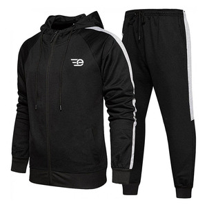 Male Gym Wear Set Casual Sports Zip Closure <b>Jacket</b> Pants <b>Workout</b> Fitness Outdoor Activity Breathable Flexible Set - Product Image 1
