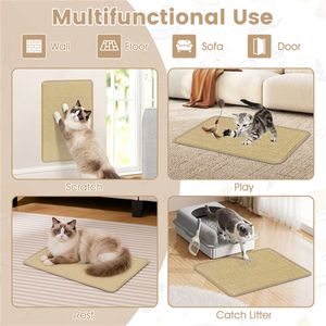 Set di 6 Tappetini Antiscivolo per Gatti in Sisal Naturale 24x16 Pollici con Base in Lattice, Protezione per Mobili, 6 Strutture per Arrampicata per Gatti - Product Image 3