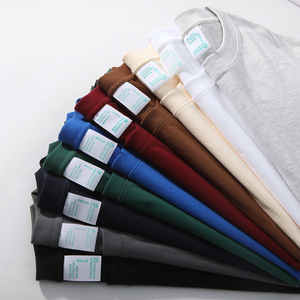 เสื้อยืดคอกลมแขนสั้นทรงหลวมสีพื้นผ้าฝ้ายหนาน้ำหนัก 310 กรัมสำหรับผู้ชาย ราคาโรงงานจากบังกลาเทศและจีน - Product Image 1