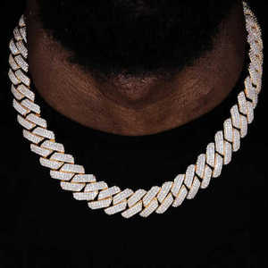 Stylish Wide Iced Link Necklace Brilliant Stone Hip Hop Style Luxury Statement <b>Chain</b> Modern Fashion Jewelry Elegant Gift Wear - Product Image 1
