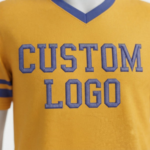 Custom Front Greek Sorority Embroidery Men's Yellow Blue 100% Cotton <b>V</b> Neck Short Sleeve T Shirt Breathable Quick Dry Casual <b>Fit</b> - Product Image 5