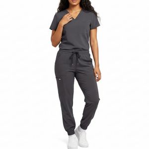 Ensemble d'uniformes médicaux personnalisés pour infirmières, blouses d'hôpital à manches courtes avec col montant, respirantes et confortables - Product Image 2