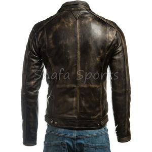 Wholesale Men Leather <b>Jacket</b> Factory Made Genuine Cowhide Custom Design <b>Biker</b> Clothing Direct From OEM Manufacturer <b>Jackets</b> - Product Image 5