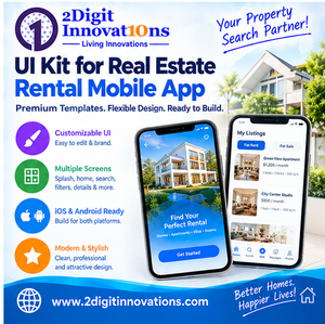 ชุดอุปกรณ์ UI สำหรับแอปให้เช่าอสังหาริมทรัพย์ 2digitinnovations สำหรับการออกแบบมือถือหลายระบบปฏิบัติการ พร้อมเวอร์ชันอินเทอร์เน็ตและการค้นหาอสังหาริมทรัพย์ - Product Image 4