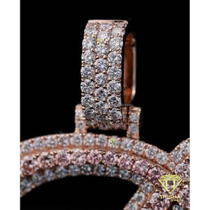 Luxury Script <b>Initial</b> D Pendant Moissanite Diamond 925 Sterling <b>Silver</b> Iced Out Rose Gold Hip Hop <b>Necklace</b> Streetwear Jewelry - Product Image 3