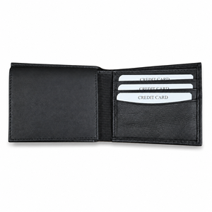Cartera Clásica de Cuero Negro para Hombre, Tarjetero Compacto para Uso Diario - Product Image 1