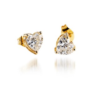 Moissanite Heart Stud <b>Earrings</b> 925 Sterling <b>Silver</b> Gold Plated Luxury Jewelry for Women-Engagement - Product Image 3