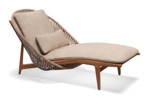 เก้าอี้พักผ่อนแบบไม้และหวายพร้อมเบาะรองนั่ง สำหรับสวนหรู บ้าน ระเบียง และโรงแรม - Product Image 3