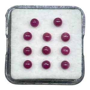 Rubí rojo natural de 3 mm, cabujón redondo, rubíes sueltos sin tratar, a precio de mayoreo, lote a granel para la fabricación de joyas, procedente de la India. - Product Image 4