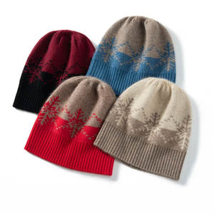 Bonnet en laine mélangée de haute qualité avec nœuds camouflage pour femme – Tendance, tricoté, doux et chaud pour l'extérieur et la plage - Product Image 1