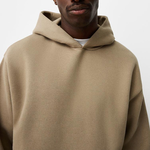 Sweat-shirt à capuche oversize pour homme, couleur unie, en molleton bouclette, coupe décontractée, idéal pour l'automne, manches classiques, avec poches - Product Image 5