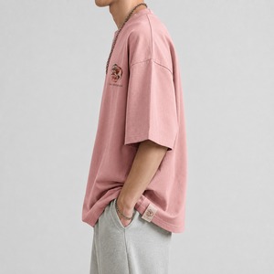 เสื้อยืดคอตตอนถักทรงโอเวอร์ไซส์สำหรับผู้ชาย ดีไซน์เปล่าสำหรับสั่งทำ บริการ OEM ระบายอากาศได้ดี เป็นมิตรกับสิ่งแวดล้อม เสื้อผ้าสตรีทแวร์สำหรับฤดูร้อน - Product Image 2