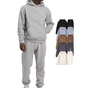 Survêtement gris à capuche pour homme, coupe décontractée, avec poches latérales, en coton 100%, couleur unie, coupe régulière, collection automne 2026 - Product Image 6