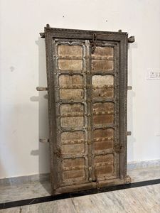 Paneles de Puerta de Madera Maciza Antiguos con Marco Tallado a Mano, Duraderos y Ecológicos para Puerta Principal de Villa de Lujo, Uso en Sala de Estar Exterior - Product Image 2