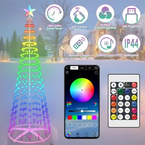 2.1M Smart LED Outdoor Christmas Tree Lighted with IP44 Waterproof <b>Timer</b> Remote Control App-2nd Generation Christmas <b>Lights</b> - Product Image 1