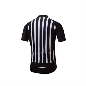 Ensemble de maillot de cyclisme pour homme, noir et blanc rayé, manches courtes, respirant, kit de sport - Product Image 5