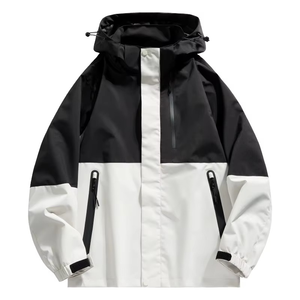 Wholesale Hot Style Custom Men's Hooded Contrast Color Block Outdoor Activity Camping <b>Waterproof</b> Windbreaker Jacket - Product Image 2