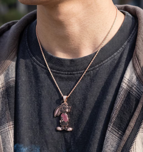 Bugs Bunny Iced Out Anhänger Roségold Moissanit Hip-Hop Halskette - Product Image 4