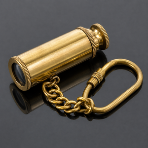Vintage Brass Telescope <b>Key</b> <b>Chain</b> Mini Nautical Spyglass Keyring Antique Maritime Collectible Gift Accessory - Product Image 1